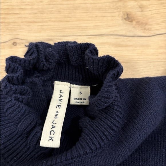 Janie and Jack little girls Navy Sweater with Horse Design - Picture 3 of 5